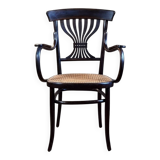Fischel Jugendstil bistro armchair in curved wood, Thonet period