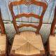 6 chaises paillées de style Louis XV en cerisier massif