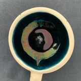 2 cups maja white and blue enamelled ceramic cups