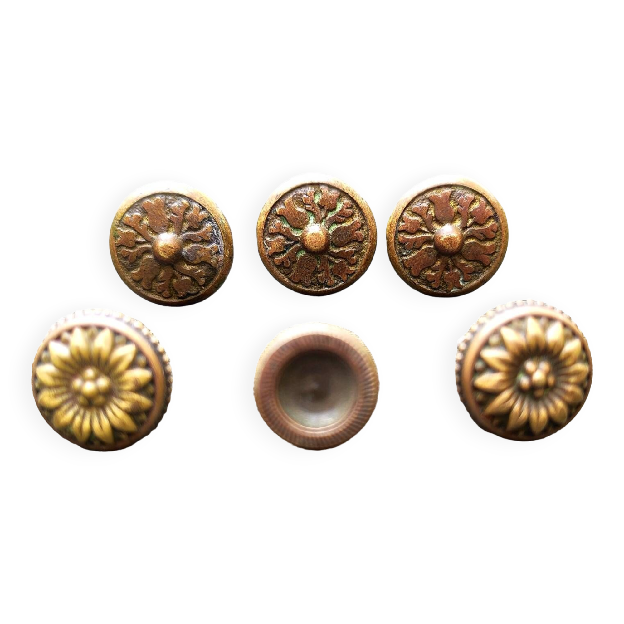 Antique brass furniture knobs