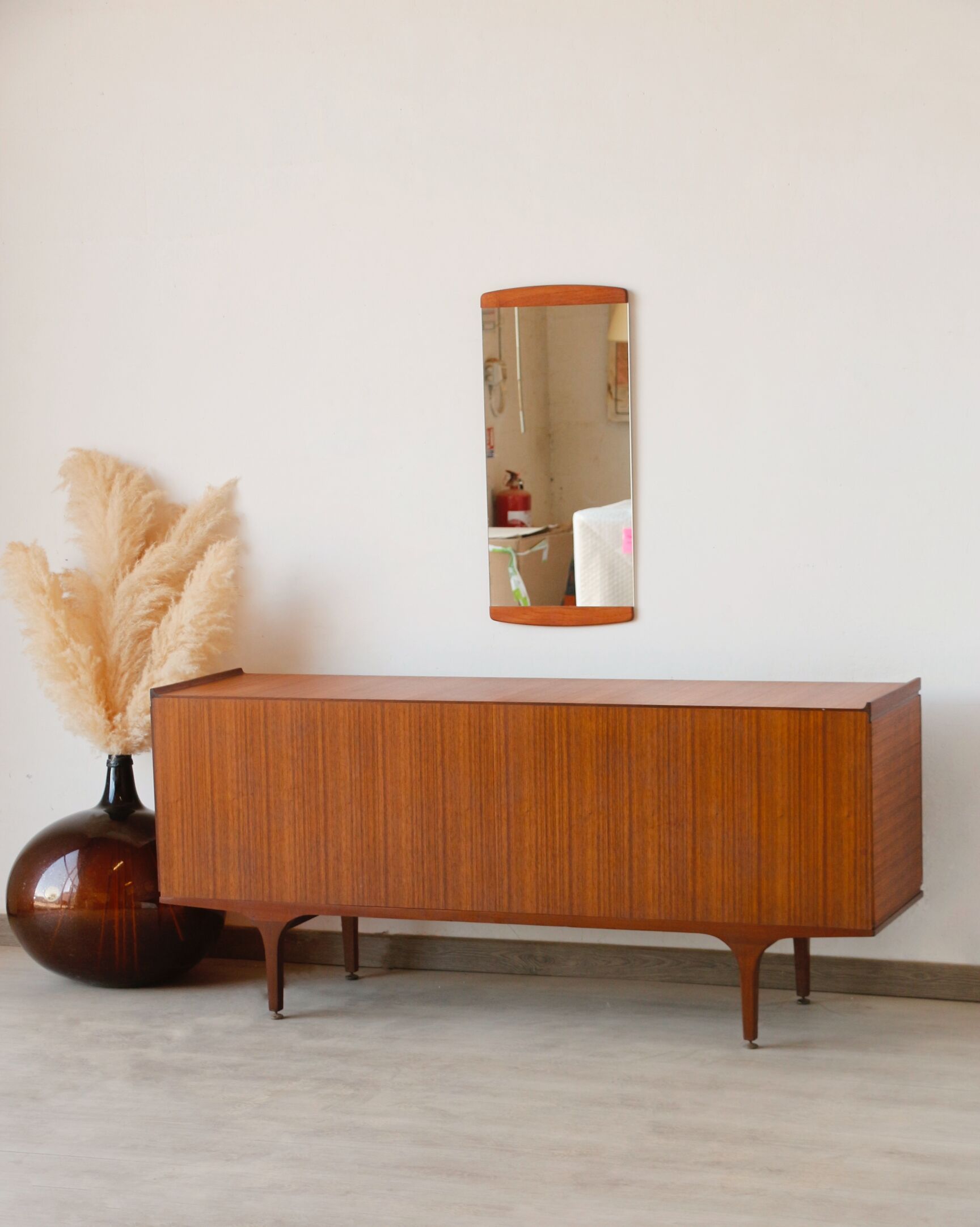 Enfilade teck vintage Meredew rénovée (165 cm)