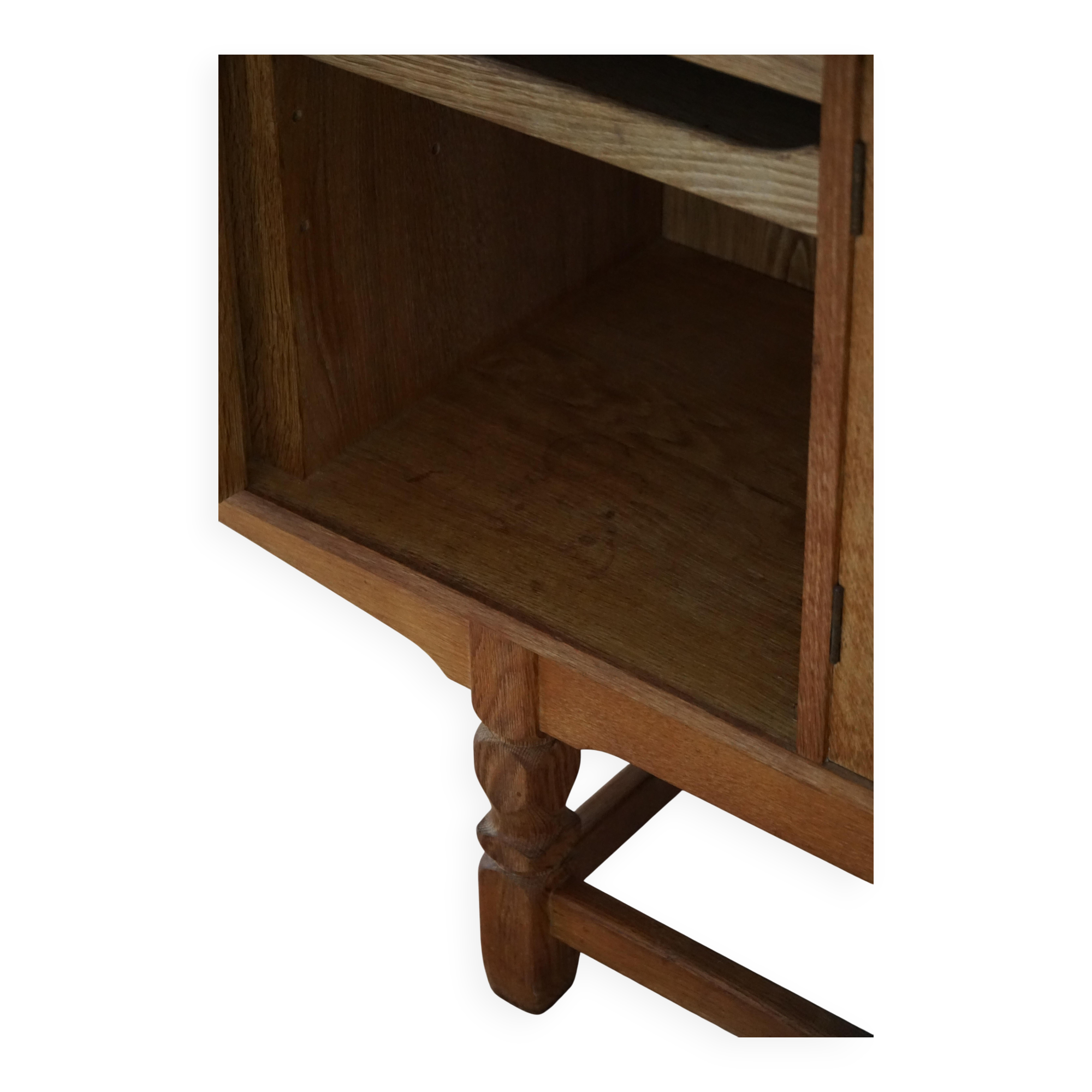 Low oak sideboard, mid-century modern, made by a Danish cabinetmaker, 1960s.