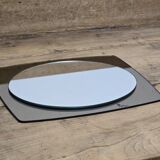 White glass and smoked glass mirror Italy