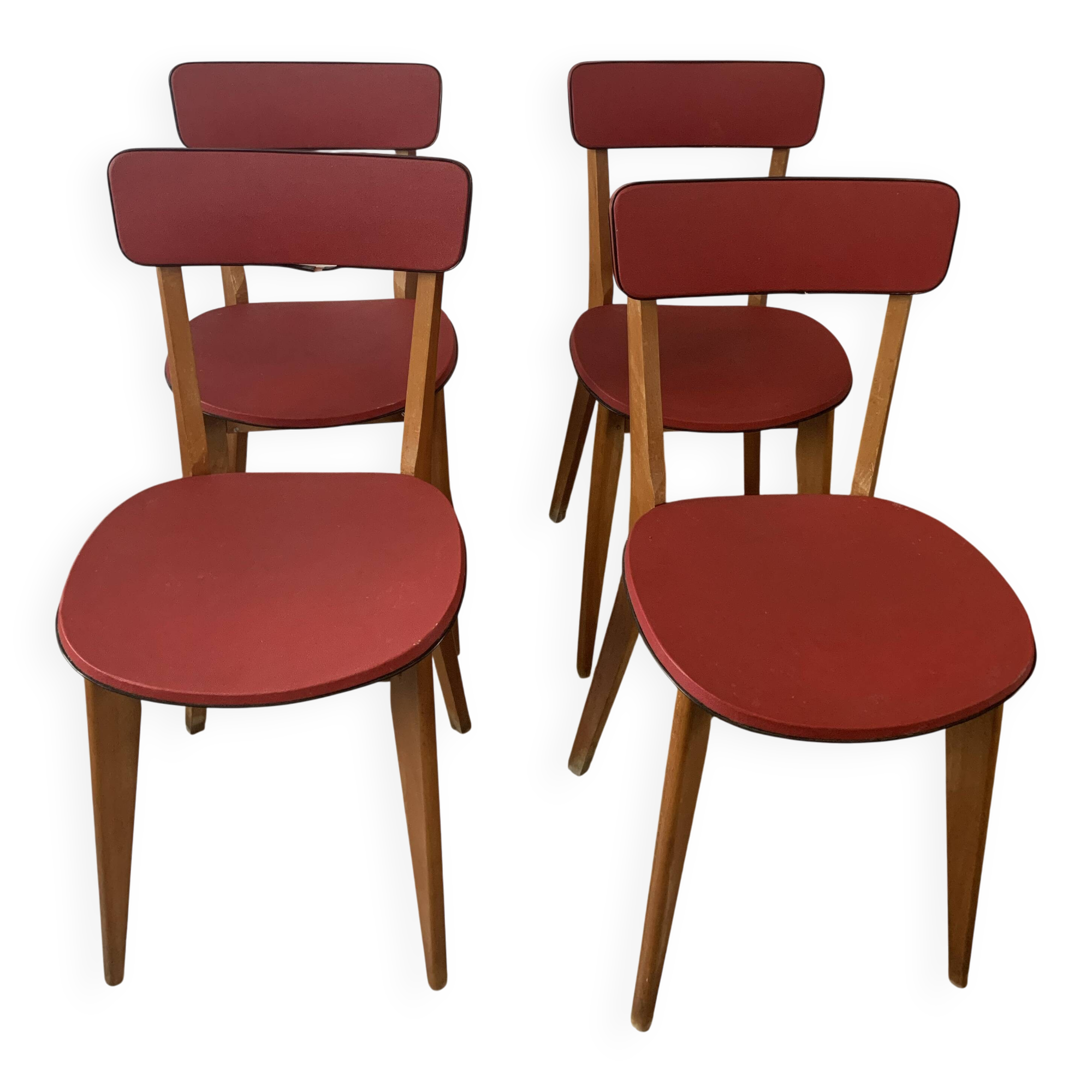 Set de 4 chaises bistrot vintage, années 50 (Taille adulte)
