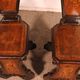 pair of stools in walnut and marquetry - 19th century