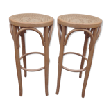 Pair of vintage canne bistro stool