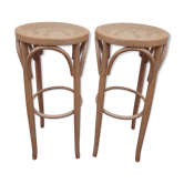 Pair of vintage canne bistro stool
