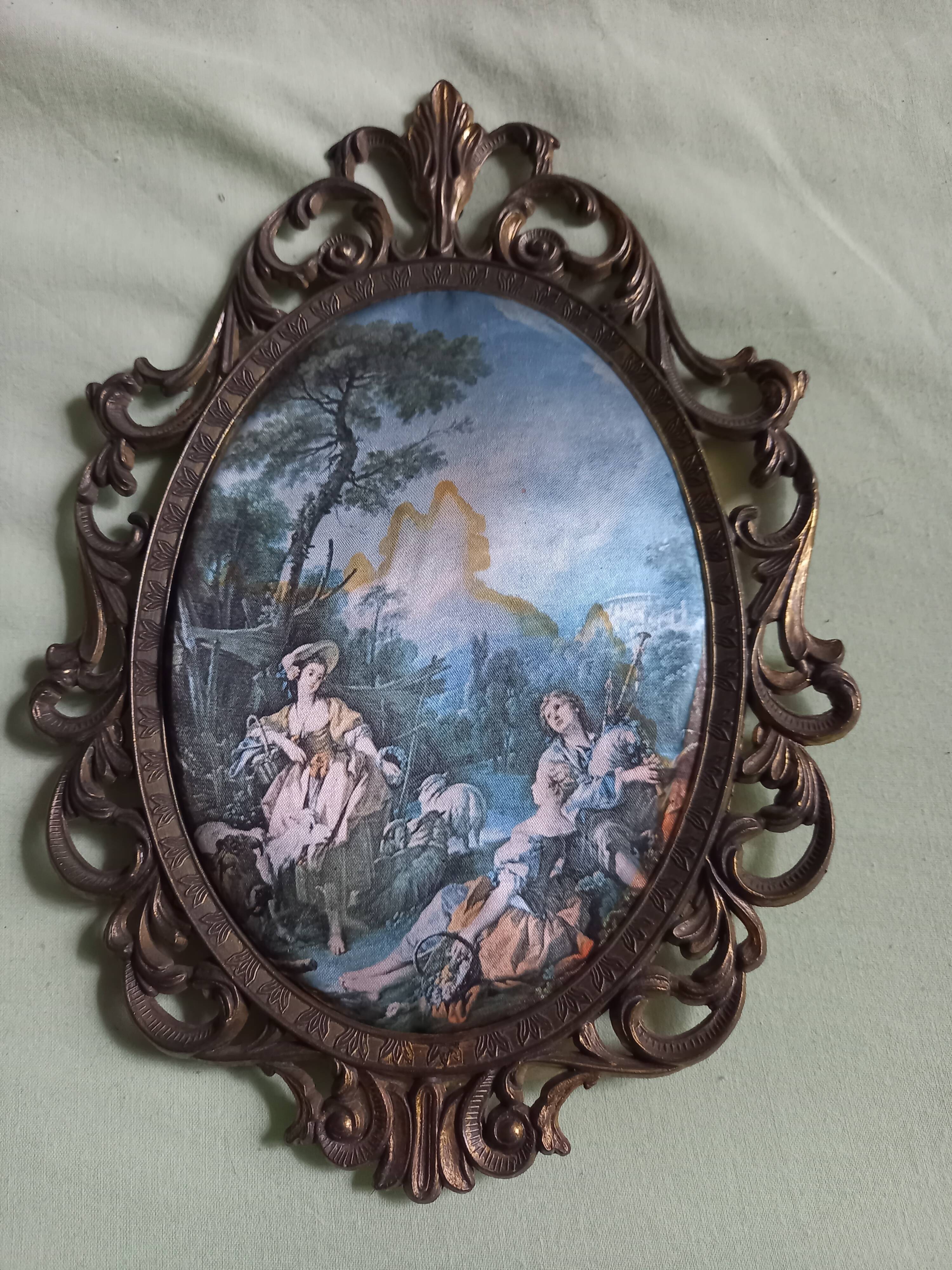 Lot 2 vintage worked metal frames