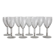 8 vintage-style engraved crystal red wine glasses