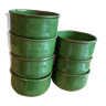 Set of 7 glazed terracotta cups