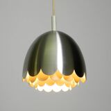 Small 1960s Space Age pendant lamp by Doria made of aluminum and metal