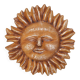 Large yellow-orange sun wall decoration made of papier-mâché, Mexico 1980s.