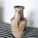 Vase en grès avec fleurs abstraites