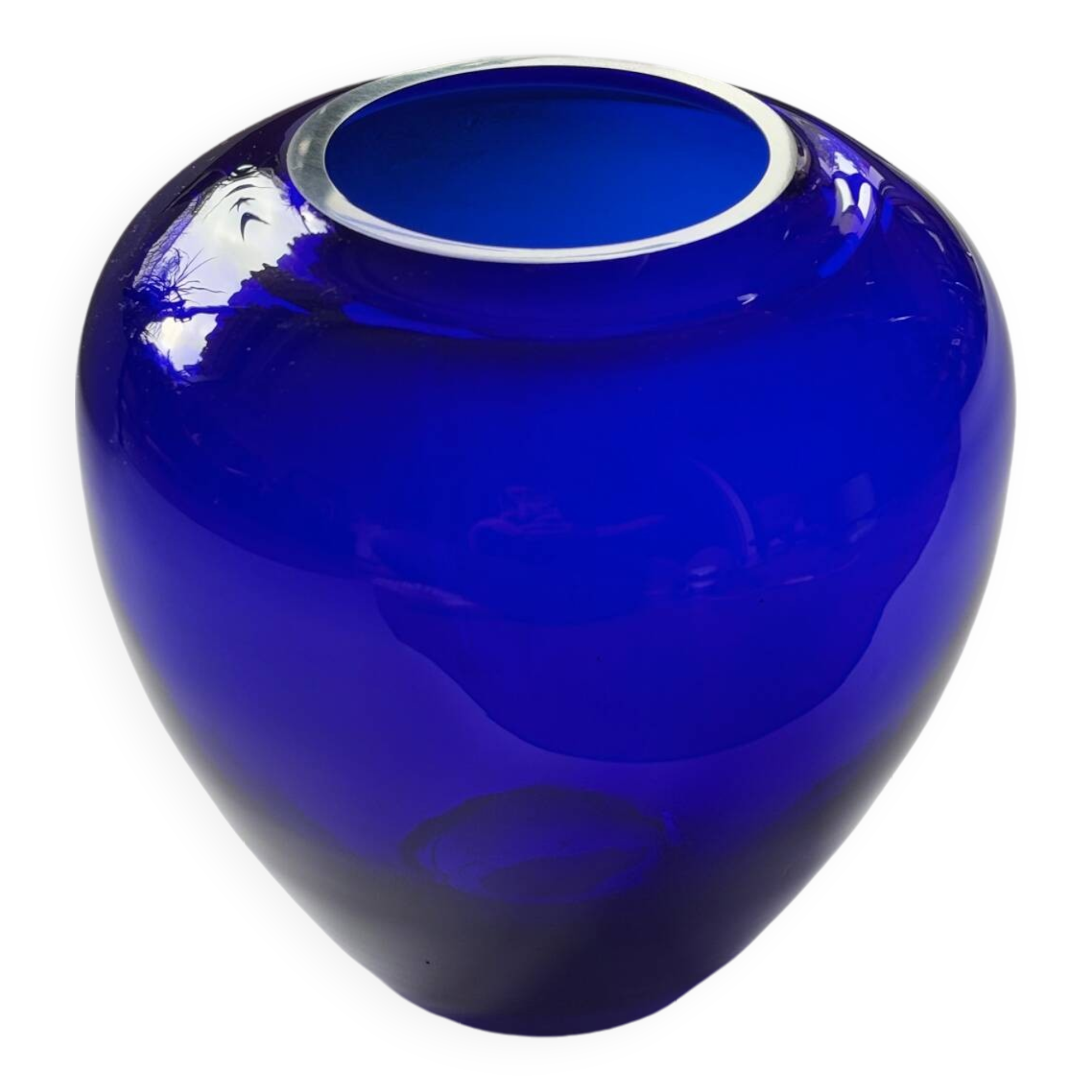 Cobalt blue blown glass vase