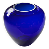 Cobalt blue blown glass vase