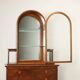 Antique Art Deco display cabinet in walnut with drawers, Italy, 19th century.