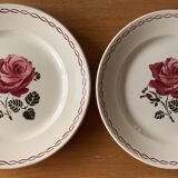 9 assiettes plates anciennes en faïence de badonviller
