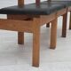 1970s, Danish design, set of 3 church chairs, leather, oak wood.