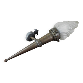 metal torch, glass flame