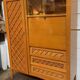 Armoire, secrétaire, commode en bois et rotin, années 60