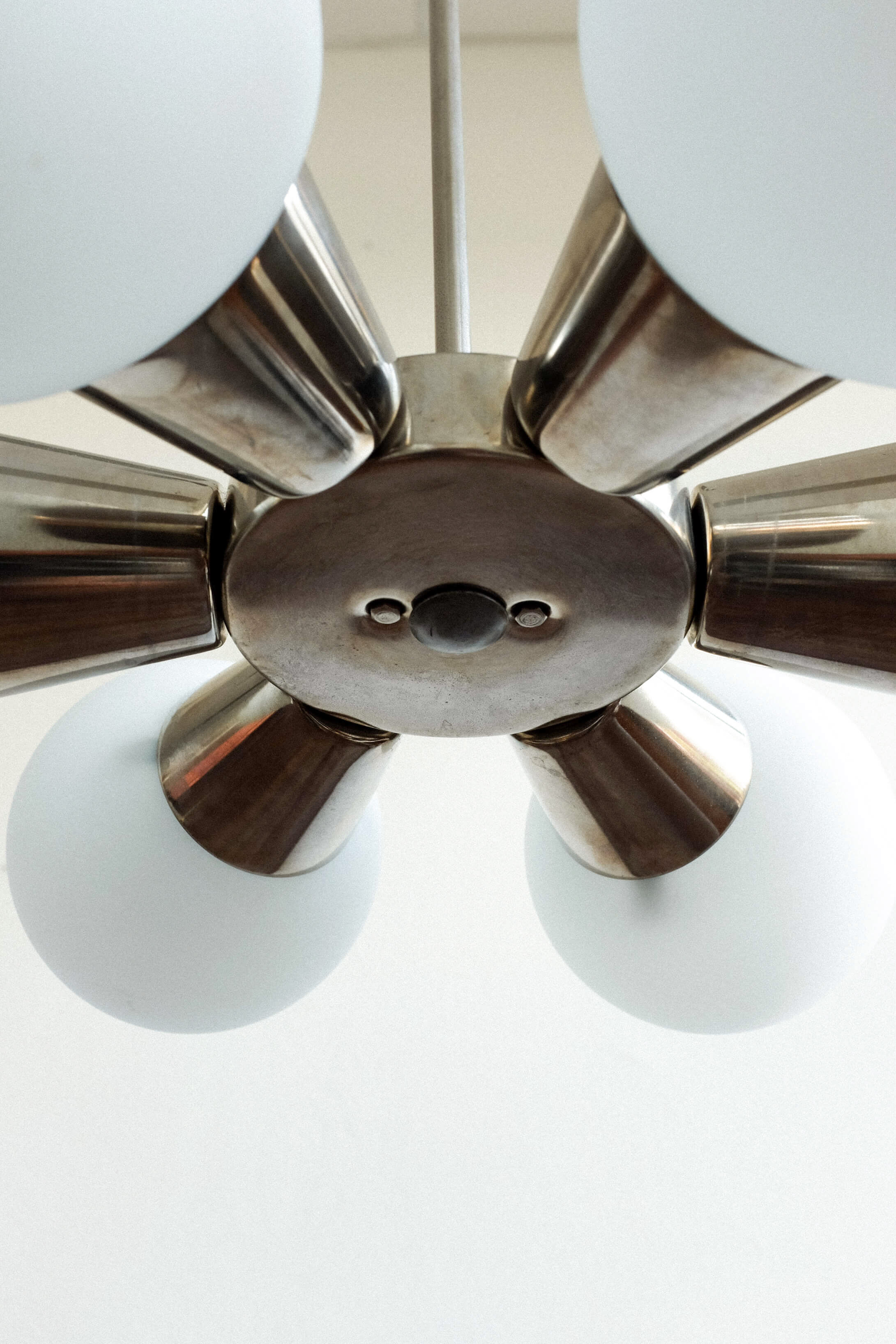Silver Sputnik chandelier by Jaroslav Bejvl for Kamenický Šenov, 1970s