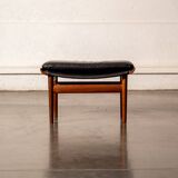 Finished Juhl armchair and its ottoman.