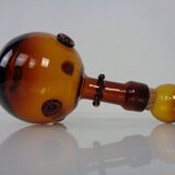 Italian amber glass decanter with stopper, 1960s