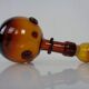 Italian amber glass decanter with stopper, 1960s
