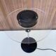Post-modern vintage lamp in black metal and plexiglass from the 1970s.
