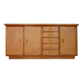 Rattan and wicker sideboard  - 1960s