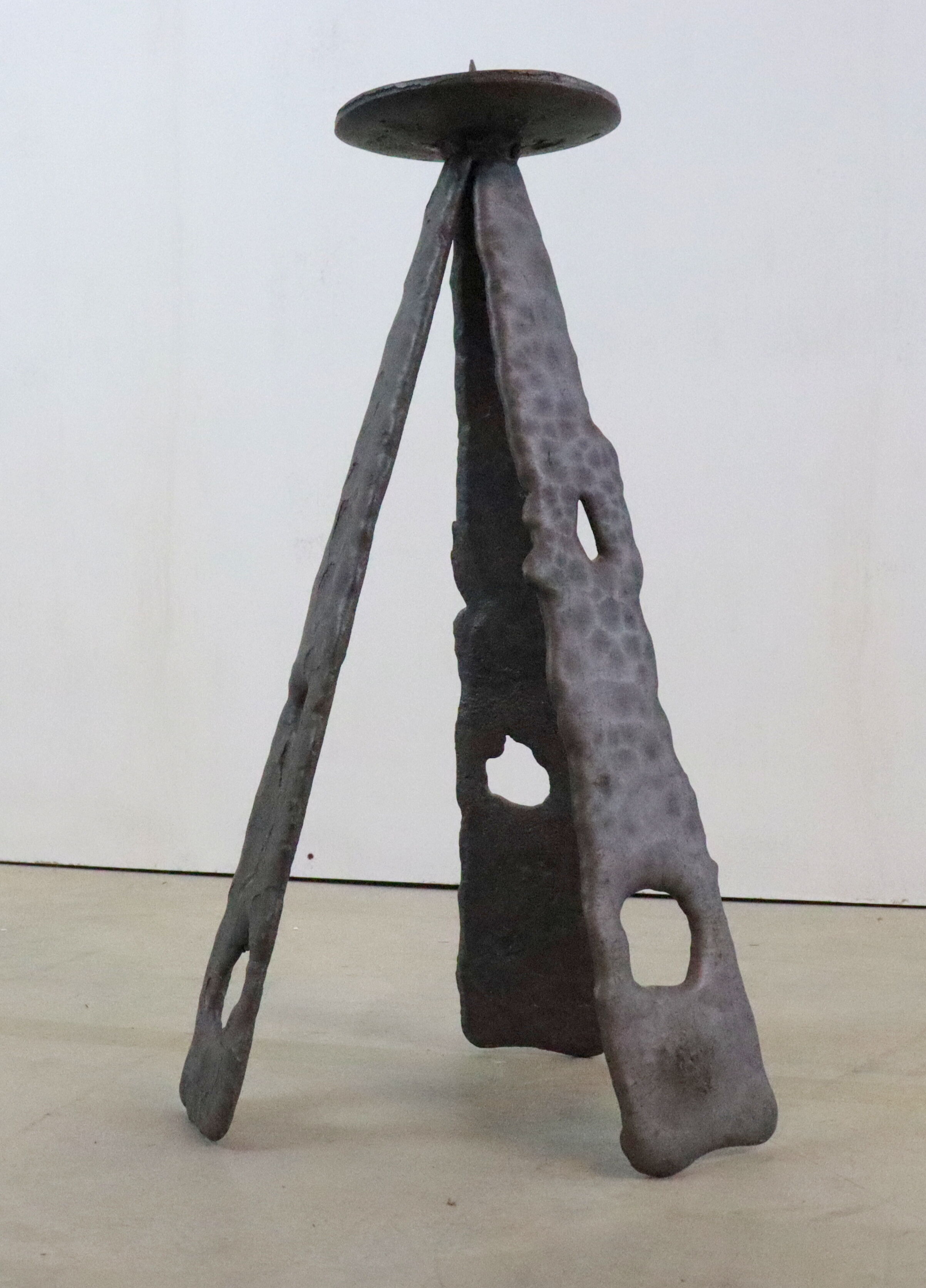 Vintage brutalist floor candlestick