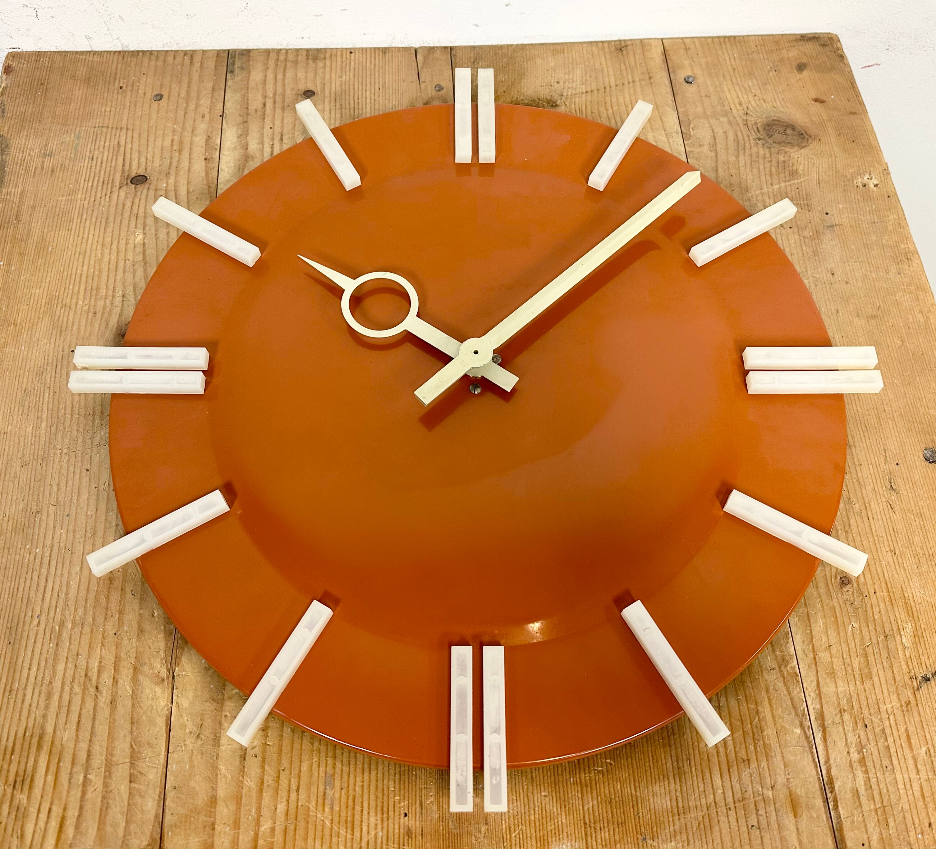 Industrial Office Wall Clock from Pragotron, 1970s