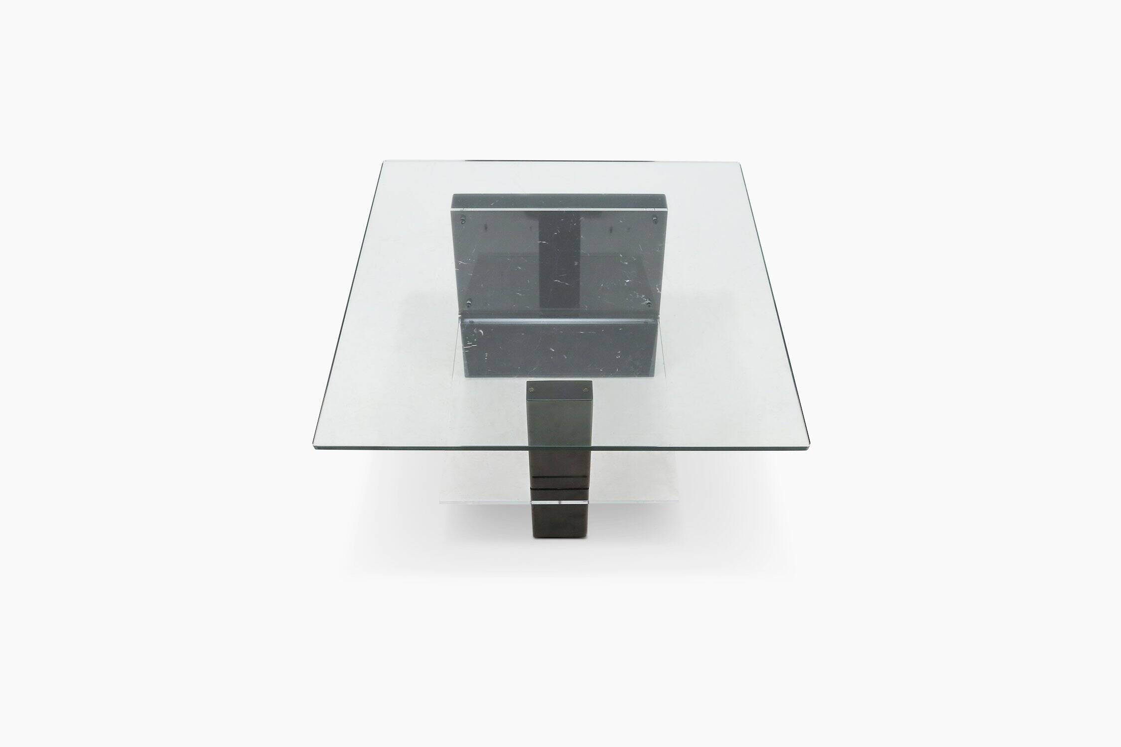 Mid-Century Italian Marble and Glass Coffee Table, 1970s