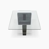 Mid-Century Italian Marble and Glass Coffee Table, 1970s