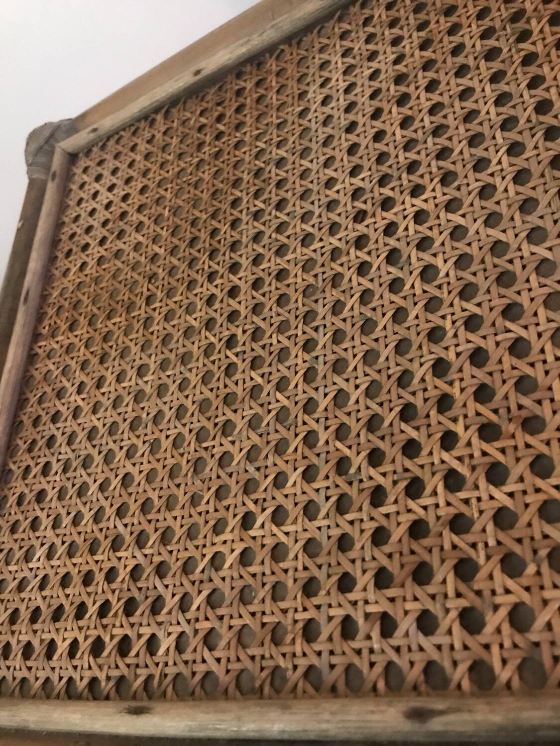 Side table in cane wood and bamboo