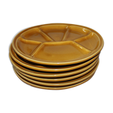 Gien France vintage fondue plates set - forks