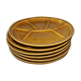 Ensemble assiettes à fondue vintage Gien france + fourchettes