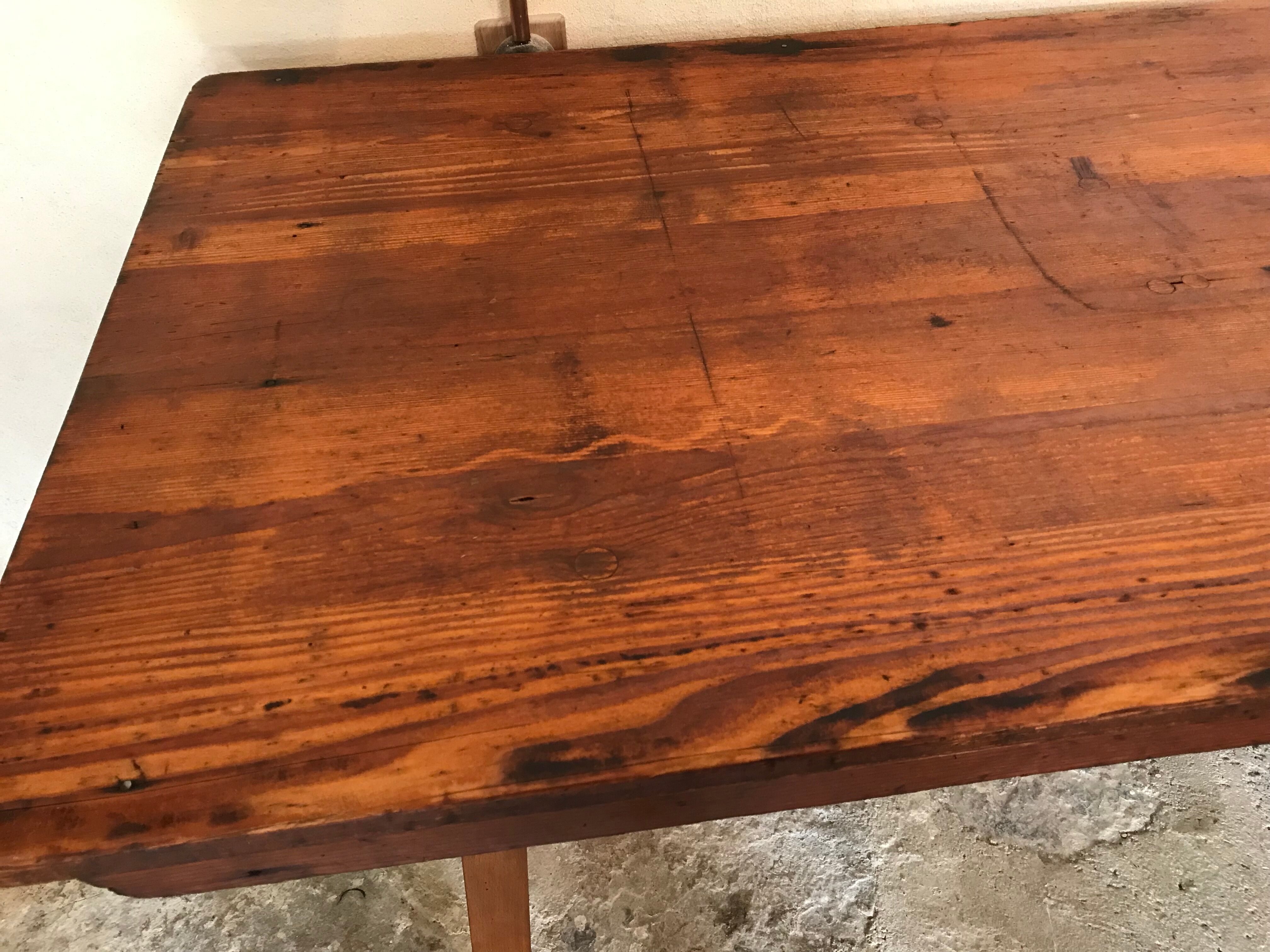 Vintage mid-century farm or estaminet dining table