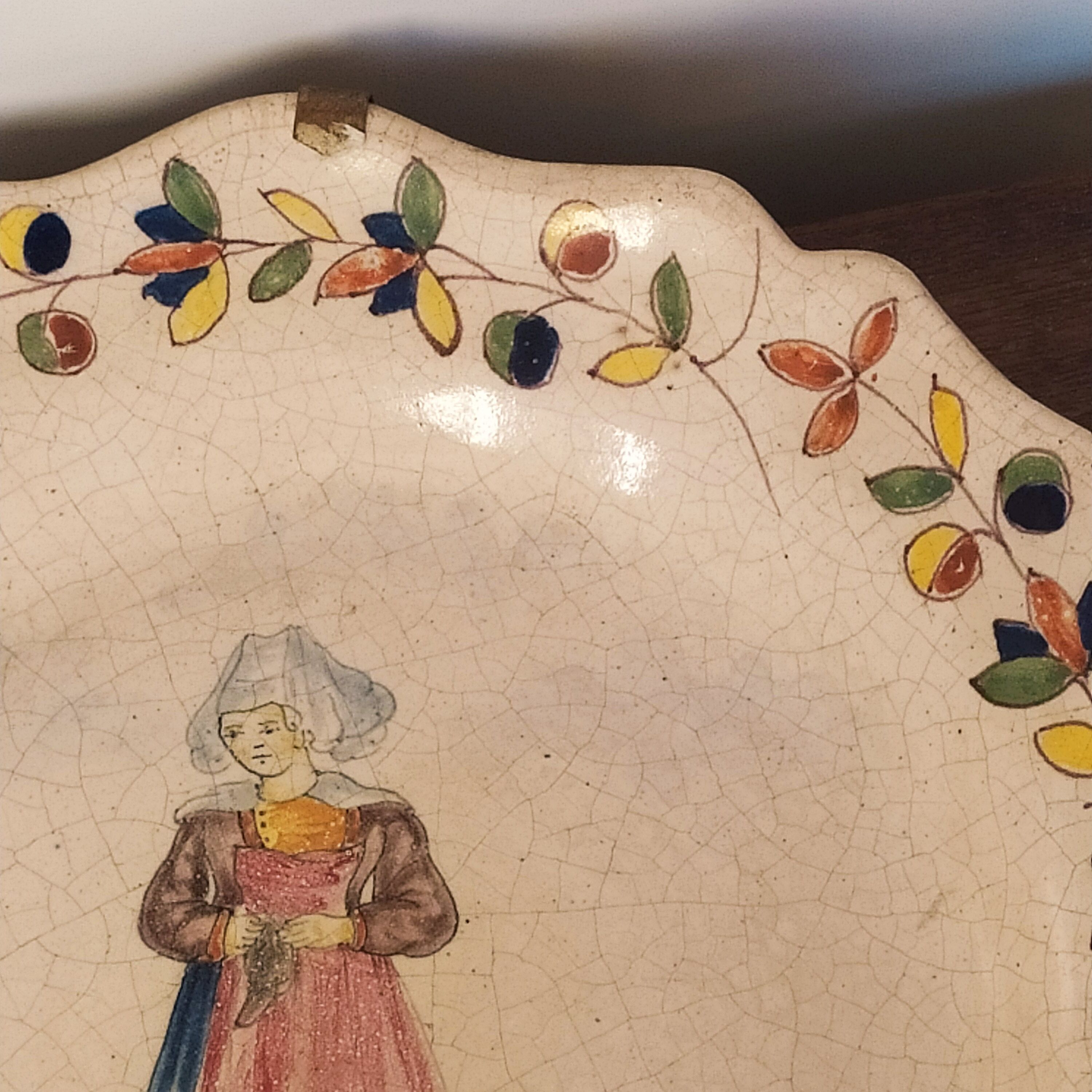 Pair of old plates faience of malicorne