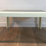 Pair of white lacquered fiberglass sofa ends