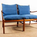 Danish 2-seater sofa in mahogany and cane by Ole Wanscher, 1960.