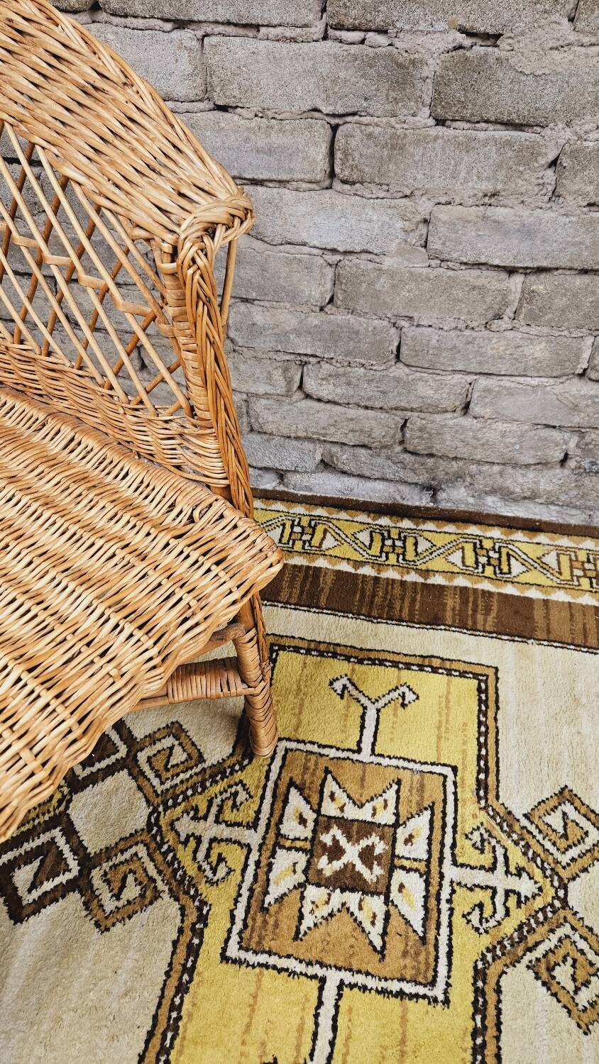 Vintage 1960s wicker rattan armchair