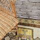 Fauteuil osier rotin 1960 vintage
