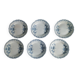 "Regency" - 6 flat plates ironstone St-Amand & Hamage