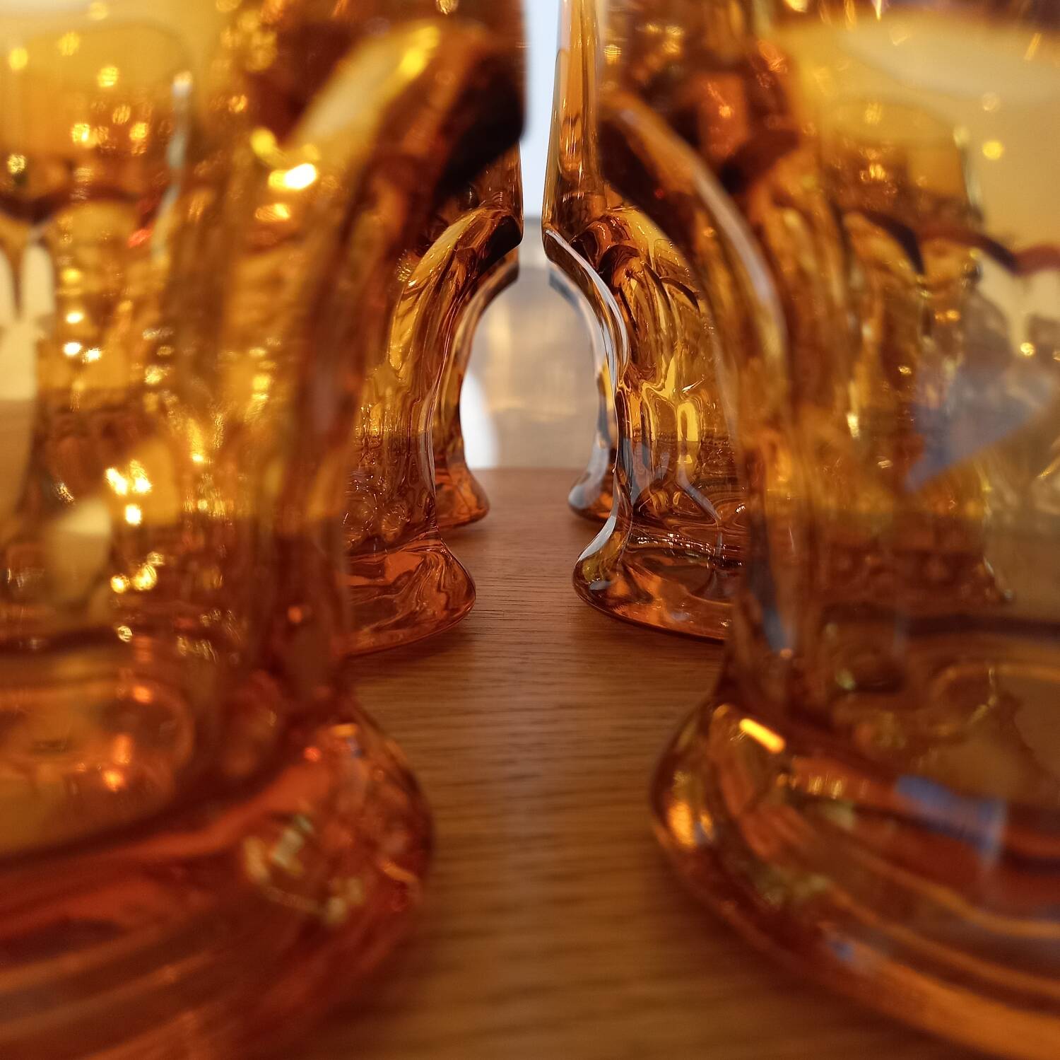 Orangeade service in amber glass