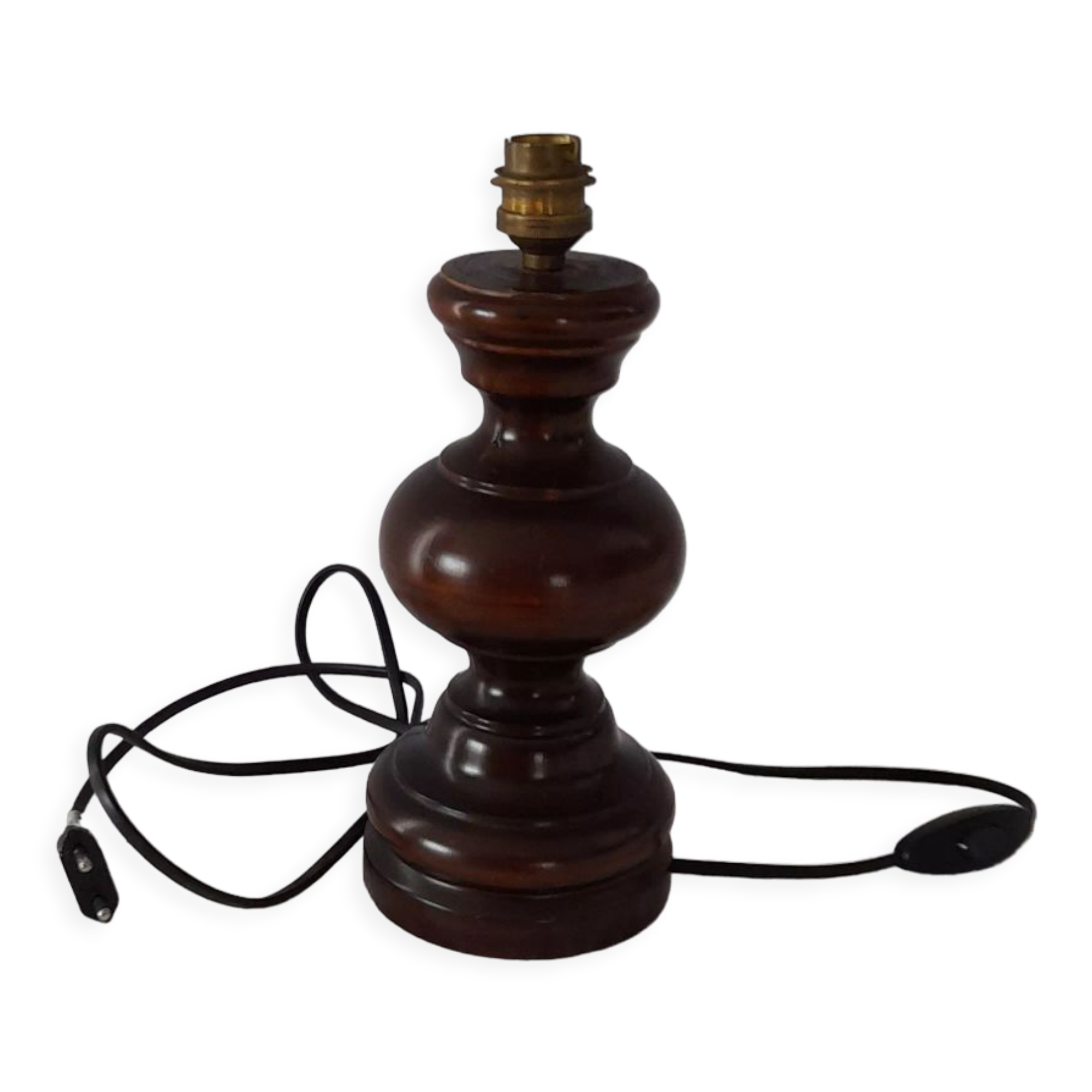 Wooden lamp foot turns