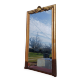 19th century mirror in wood and gilded stucco "scallop shell"