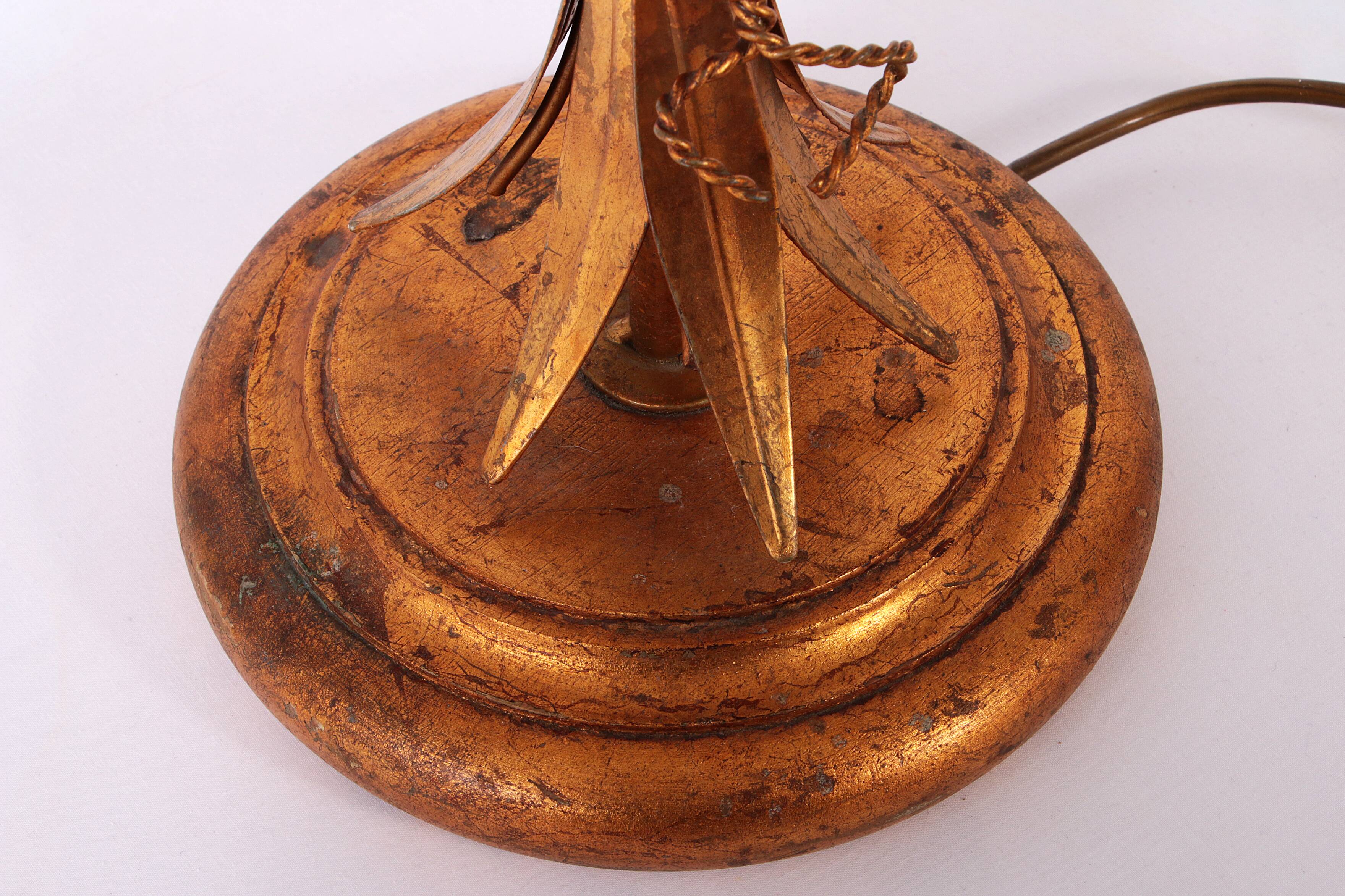 Gilt ‘Sheaf of Wheat’ Table Light, Florentine Table Lamp by Hans Kögl, 1960s