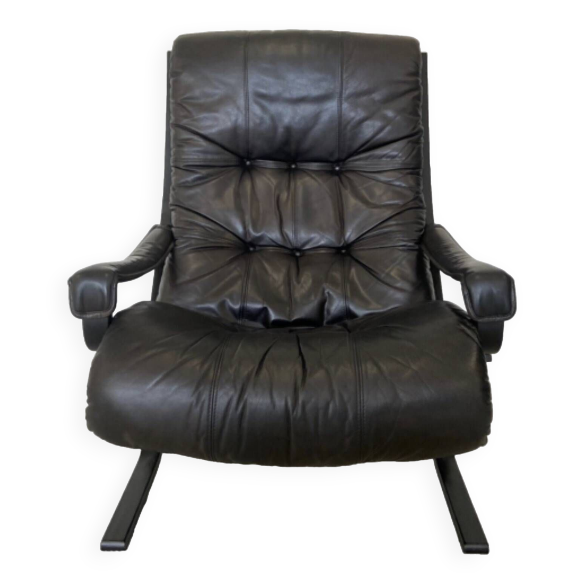 Vintage Mid Century Ingmar Relling Leather Lounge Chair