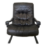 Vintage Mid Century Ingmar Relling Leather Lounge Chair